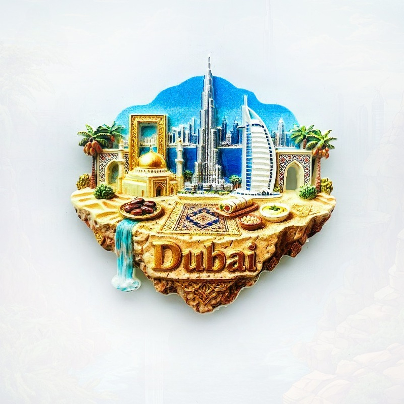 Car Accessories Dubai - Dubai Floating Island Fridge Magnet -