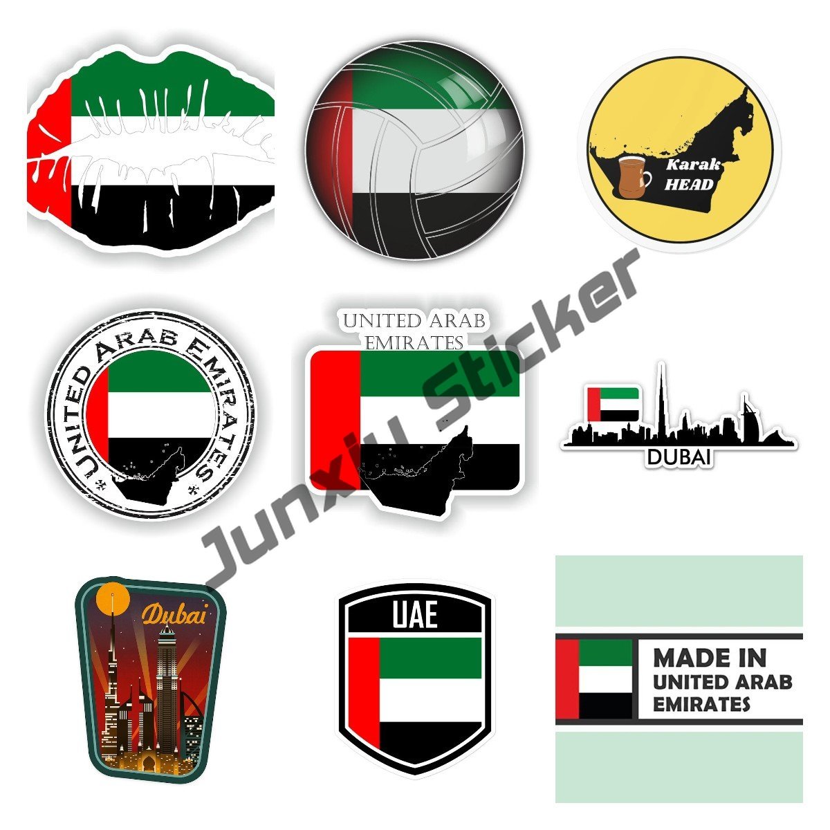 Car Accessories Dubai - United Arab Emirates Flag Map Decal